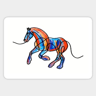 Single Line Horse Art Magnet